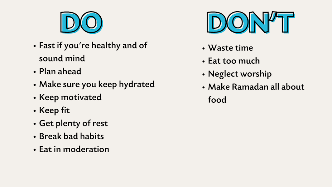 Ramadan? donts during do and 